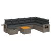 vidaXL 9-delige Loungeset met kussens poly rattan grijs