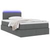 vidaXL Opbergbed met LED met matras Donkergrijs 120 x 190 cm Stof