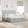 vidaXL Ottoman bed met matrassen 180x200cm fluweel lichtgrijs