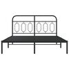 vidaXL Bedframe met hoofdbord metaal zwart 140x190 cm