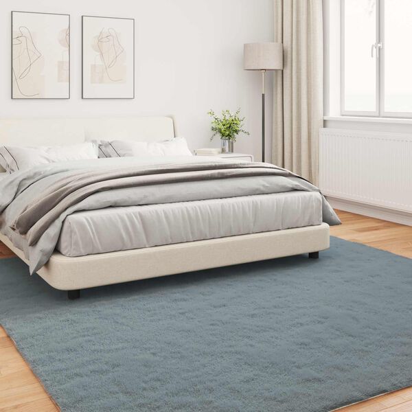 vidaXL Nep Konijnenbont Tapijt Olite Antraciet 240 x 240 cm Polyester