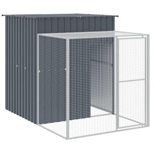 vidaXL Kippenhok met ren 165x251x181 cm gegalvaniseerd staal antraciet