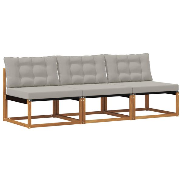 vidaXL 3 Stuk Buiten Midden Sofa Massief Acaciahout Naturel