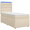 vidaXL Boxspringbed met matras Cr&egrave;mekleurig 80 x 200 cm Stof