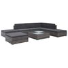vidaXL 8-delige Loungeset met kussens poly rattan grijs