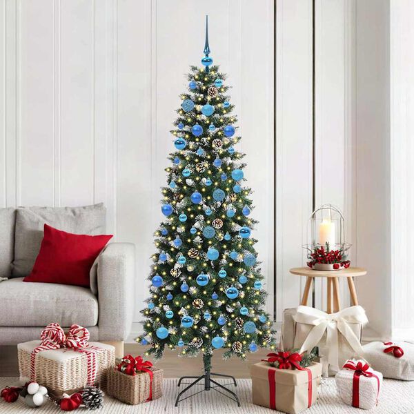 vidaXL Kunstkerstboom met 300 LED Groen 180 cm PVC en Plastic en Staal
