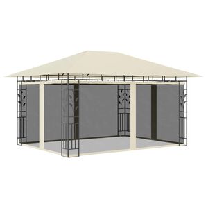 vidaXL Prieel met klamboe 180 g/m&sup2; 4x3x2,73 m cr&egrave;me