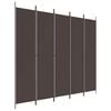 vidaXL Kamerscherm met 5 panelen 250x220 cm stof bruin