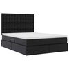 vidaXL Opbergbed met LED met matras Zwart 140 x 200 cm Nep Leer
