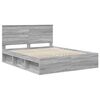 vidaXL Bedframe Grijs Sonoma 160 x 200 cm Massief grenenhout