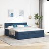 vidaXL Ottoman bed met matras en LED's 160x200cm stof blauw