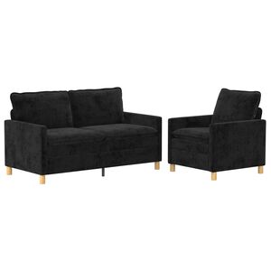 vidaXL Bankstel 2 st Zwart Polyester