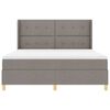 vidaXL Boxspringbed met matras met hoofdeinde Taupe 180 x 200 cm Stof