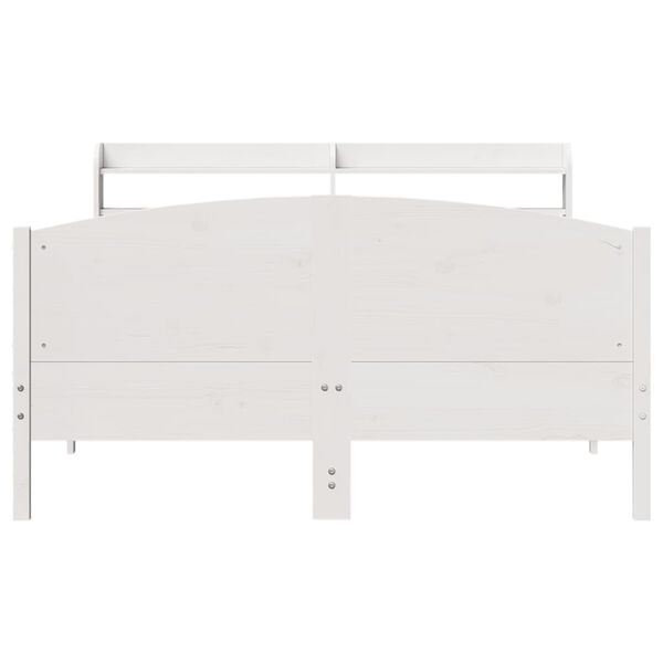 vidaXL Bedframe zonder matras massief grenenhout wit 140x190 cm