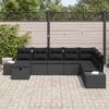 vidaXL Tuin Sofa Set met kussen 8 pcs Zwart Poly riet