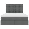 vidaXL Opbergbed met LED met matras Donkergrijs 140 x 200 cm Polyester