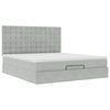 vidaXL Ottoman bed met matrassen en LED's 160x200cm fluweel lichtgrijs