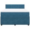 vidaXL Boxspring met matras fluweel blauw 160x200 cm