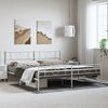 vidaXL Bedframe met hoofd- en voeteneinde metaal wit 183x213 cm