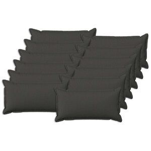 vidaXL Kussensloop 12 st HOUTEN Donkergrijs 40 x 80 cm Faux Linnen