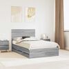 vidaXL Bedframe met lade Grijs Sonoma 120 x 190 cm Ingenieurshout