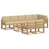 vidaXL Buiten bankenset 9 st 8-zits Wit en Beige Polyester
