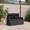 vidaXL Tuinbank met kussen Zwart 121 x 62 x 69cm poly rattan