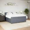 vidaXL Boxspring met matras fluweel donkergrijs 200x200 cm