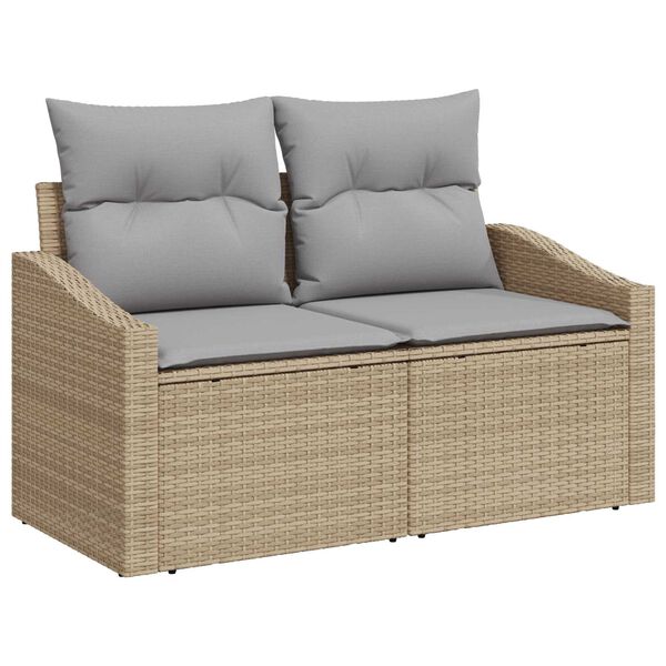vidaXL Tuin Sofa Set met kussen met opslag 6 pcs poly rattan