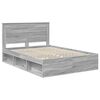 vidaXL Bedframe met lade Grijs Sonoma 150 x 200 cm Massief grenenhout