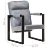 vidaXL Fauteuil 60x75x90 cm echt geitenleer grijs
