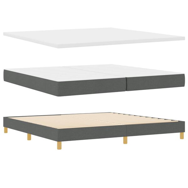 vidaXL Boxspringbed met matras Donkergrijs 200 x 200 cm Polyester