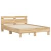 vidaXL Bedframe met hoofdeinde bewerkt hout sonoma eiken 120x190 cm