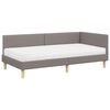 vidaXL Hoekbedframe met Matras Anders met hoofdeinde 2 pcs Taupe Stof
