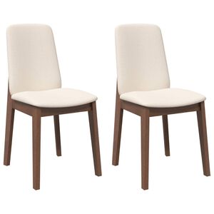 vidaXL Eetkamerstoelen met kussens 2 st massief hout rubber bruin