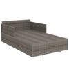 vidaXL Ligbed met kussens 182x118x63 cm poly rattan grijs