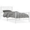 vidaXL Bedframe met hoofd- en voeteneinde&nbsp;metaal wit 90x200 cm