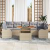 vidaXL Tuin Sofa Set met opslag 8 pcs Beige Poly riet