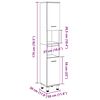 vidaXL Badkamerkast 30x30x179 cm spaanplaat betongrijs