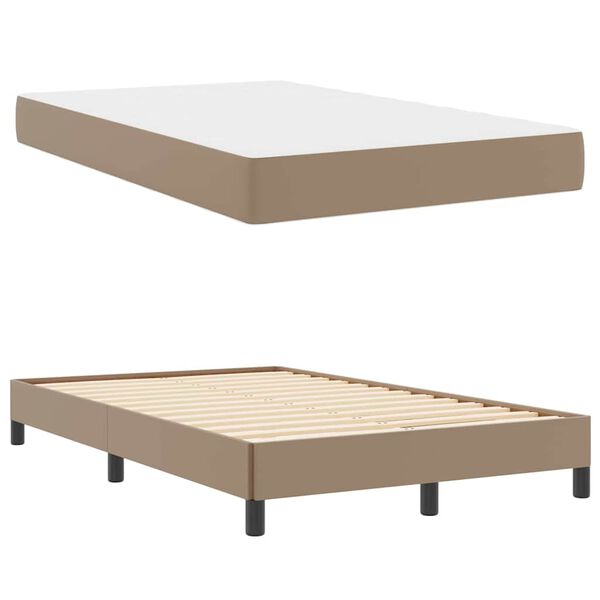 vidaXL Bedframe met matras Cappuccino 120 x 190 cm Stof