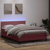 vidaXL Boxspring met matras en LED fluweel roze 140x210 cm