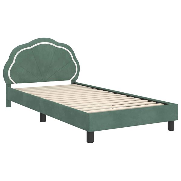 vidaXL Bedframe voor kinderen met hoofdbord Zeegroen 90 x 200 cm