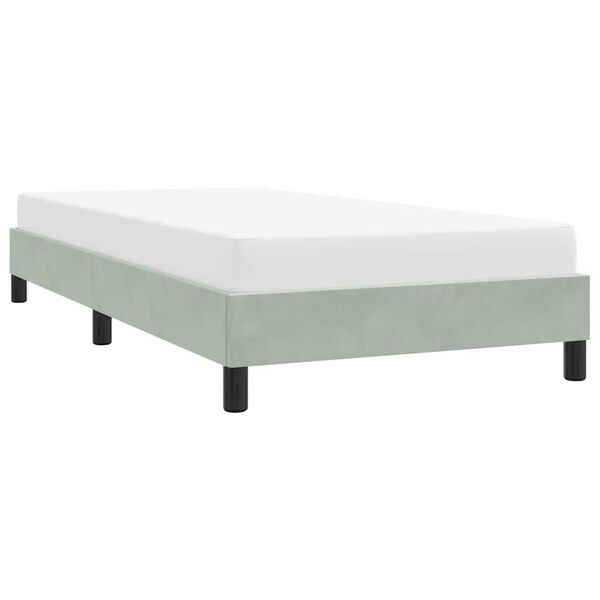 vidaXL Bedframe zonder matras 90x220 cm fluweel lichtgrijs