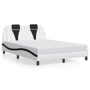 vidaXL Bedframe "Viana" zonder matras kunstleer zwart en wit 140x200 cm