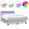 vidaXL Boxspring met matras en LED fluweel lichtgrijs 160x220 cm