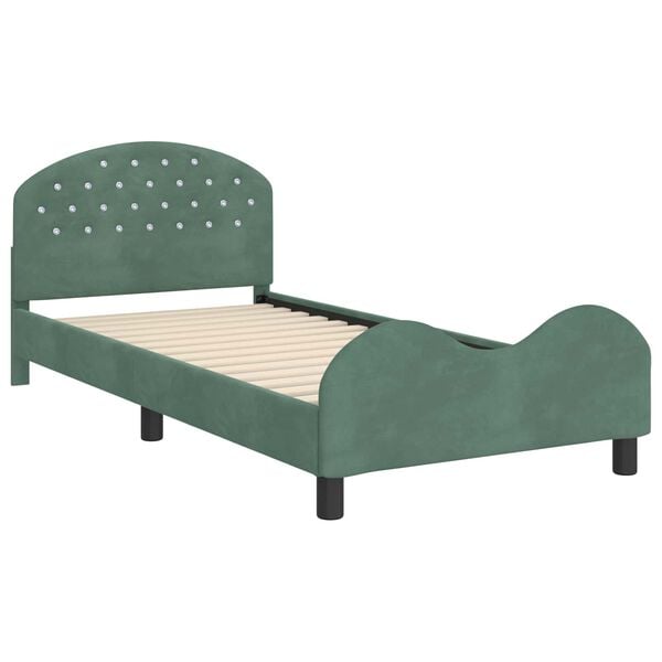 vidaXL Bedframe voor kinderen met hoofdbord Zeegroen 90 x 190 cm