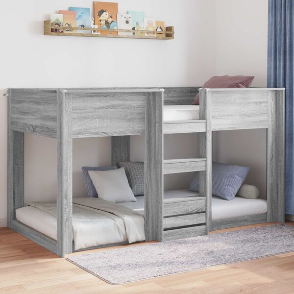 vidaXL Vloer bedframe Grijs Sonoma 86,5 x 190 cm Bewerkt hout
