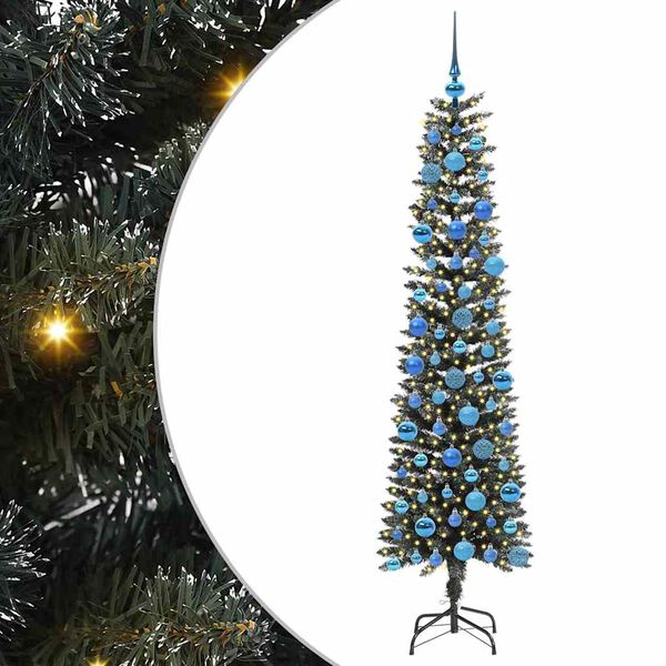 vidaXL Kunstkerstboom met 300 LED Groen 180 cm PVC en Plastic en Staal