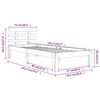 vidaXL Bedframe massief hout wit 75x190 cm