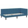vidaXL Hoekbedframe met Matras met hoofdeinde 2 pcs Blauw Fluweel